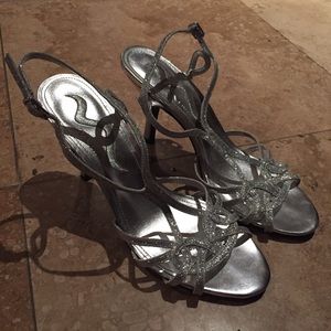 Silver Sparkle Nina Brand High Heels