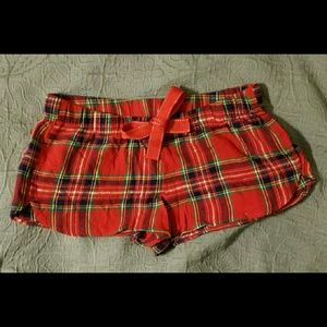 Red Plaid Pajama Shorts