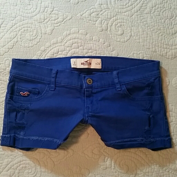 Hollister Pants - HOLLISTER SZ 0 ROYAL BLUE CUFFED DENIM SHORTS