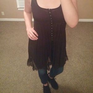 Black sheer corset blouse