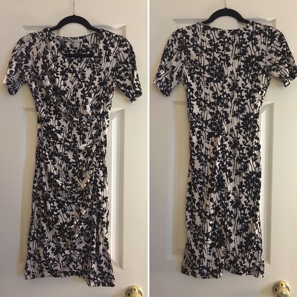 Black and White H&M Faux Wrap Dress