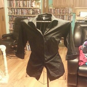 J.W.E DESIGNS black button down blouse