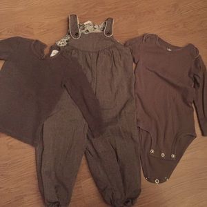12-18 Month overalls w/ a top and onesie!