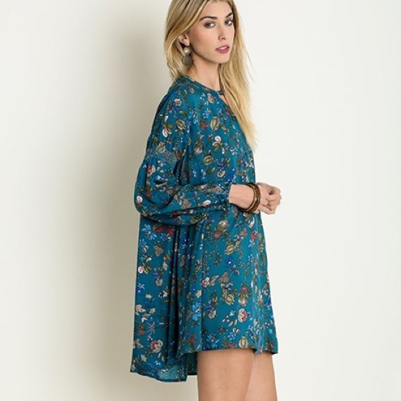 Floral Keyhole Trapeze Dress - Picture 2 of 3