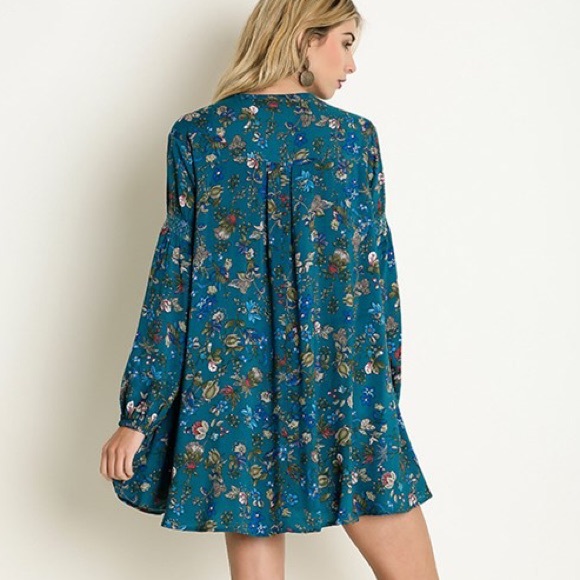 Floral Keyhole Trapeze Dress - Picture 3 of 3