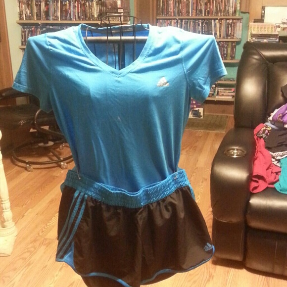 Adidas work out shirt and shorts