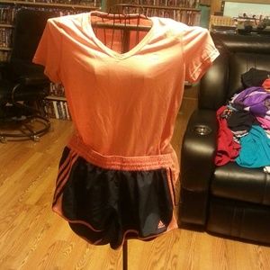 Adidias short and shirt workout gear