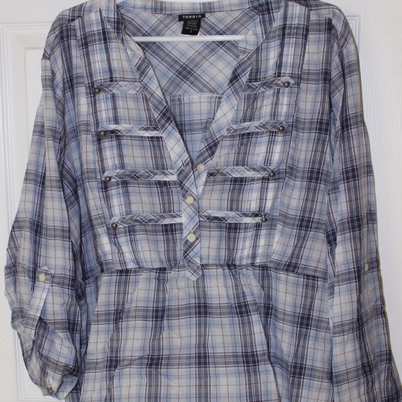 Torrid plaid blouse