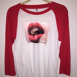 Pacsun Crooks and castles baseball tee with lips