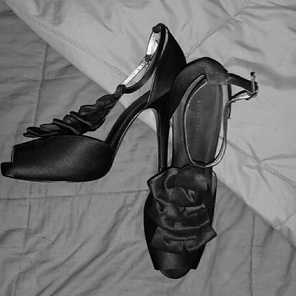 Price Drop! Audrey Brooke Satin Open-toe Pumps