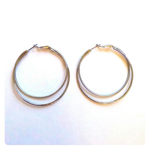 Lia Sophia Top Notch Double Hoop Earrings