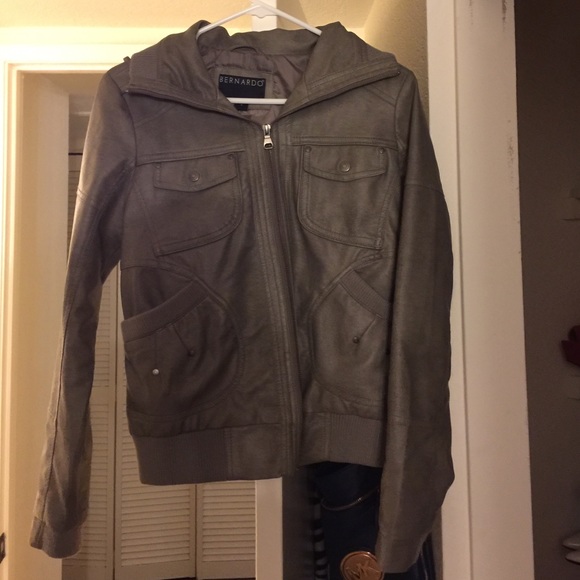 Faux leather jacket in gray