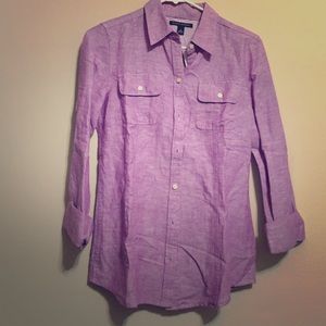 NWT Banana Republic purple button down shirt