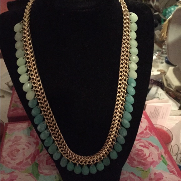 Stella & Dot Contessa Jade Green Gold Necklace