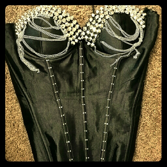 STUDDED and chained Corset