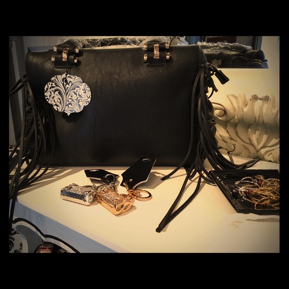 Fringe Top Handle Tote