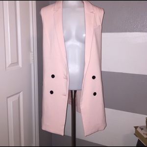 Blush pink sleeveless blazer