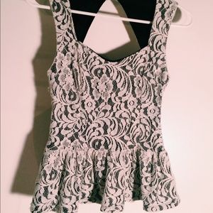 Lace Peplum Top
