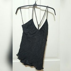 Express Black Beaded Halter Small