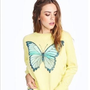 Blue Butterfly Sloan Sweat NWT Wildfox