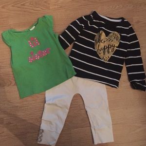 3 pieces: short sleeve, long sleeve, and pant