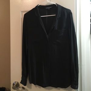 French connection silk pocket button down shirt