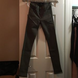 J brand olive green high raise super skinny jeans