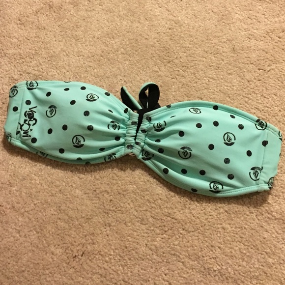 Volcom Teal Bandeau Bikini Top