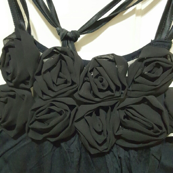 Express Black Racerback with Roses XS - Picture 2 of 4