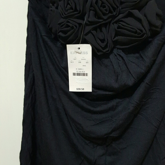 Express Black Racerback with Roses XS - Picture 3 of 4