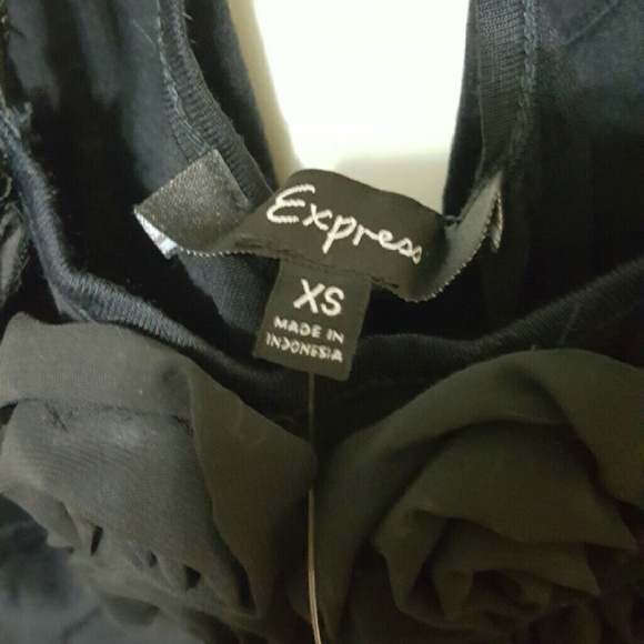 Express Black Racerback with Roses XS - Picture 4 of 4