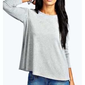 Grey long-sleeved top