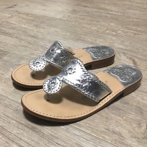 Jack Rogers silver sandals