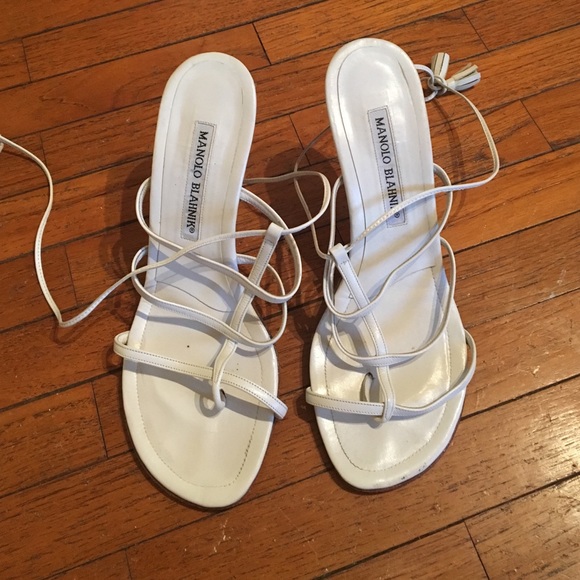 White Strappy Manolo heels. Only worn once.