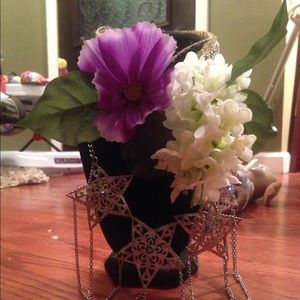 Purple and white flowers neck piece