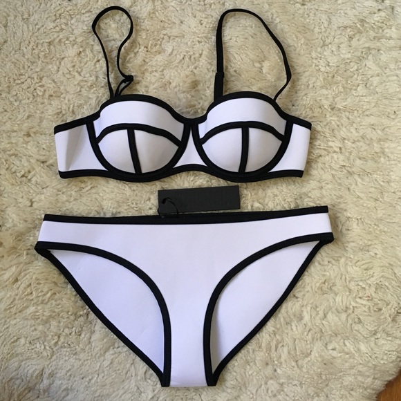 triangl swimwear Other - Triangl Neoprene Bikini Black & White Size M