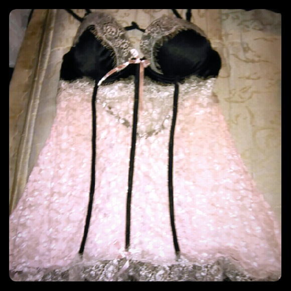 Victoria's Secret Peach and Black Colored Lingerie
