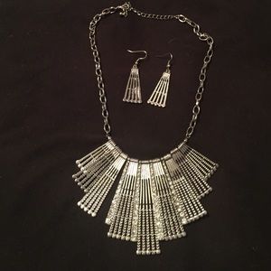 Silver necklace set.