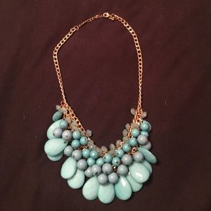 Blue statement necklace.