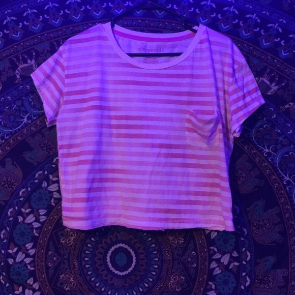 Pink striped crop top