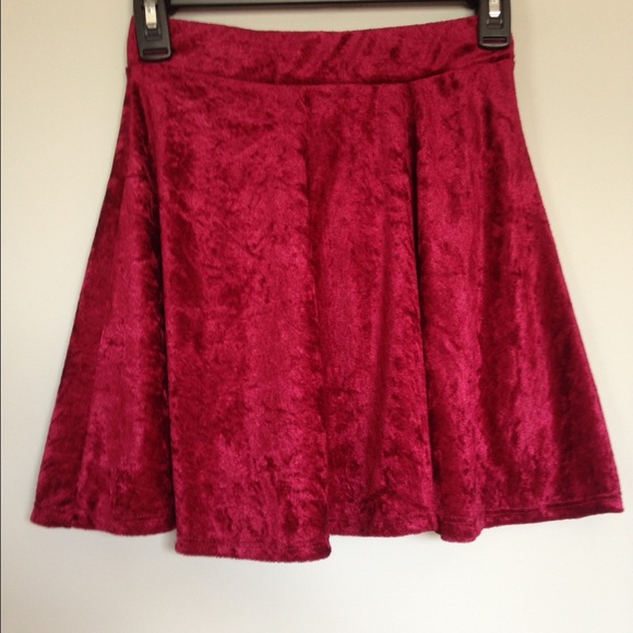 Red velvet circle skirt
