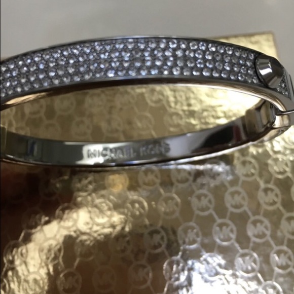 New! MICHAEL KORS silver rhinestone bangle - Picture 2 of 4