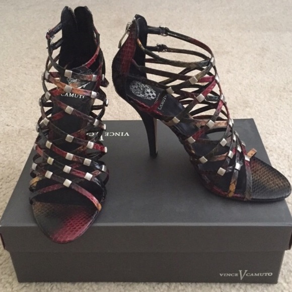 🎉HP🎉Vince Camuto Wendy Rainbow Multi Snake heels - Picture 2 of 4