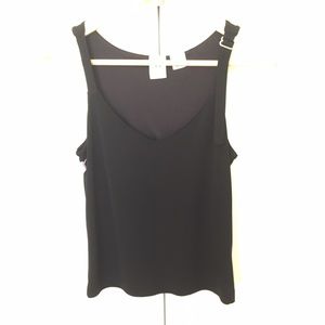 Armani's Exchange black buckle top, XS