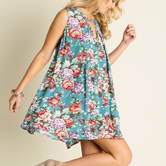 💠SALE💠Jade Floral Trapeze Swing Dress - Picture 2 of 3