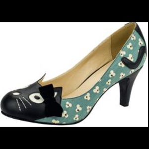 TUK Antipop Cat Heels Green Flowers