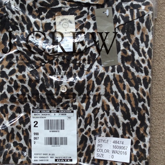 J.Crew Perfect Shirt Leopard - Picture 3 of 3