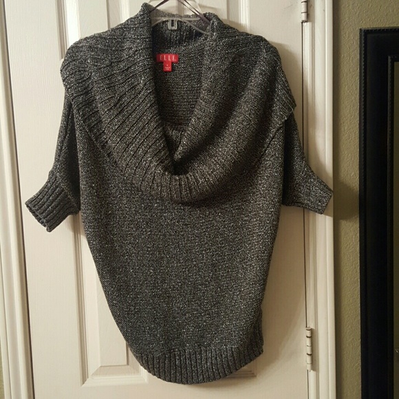 Elle Silver &  Gray Luxe Cowl Neck Sweater