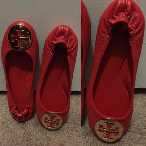 (RED) Tory Burch Reva Flats (Size 6.5)