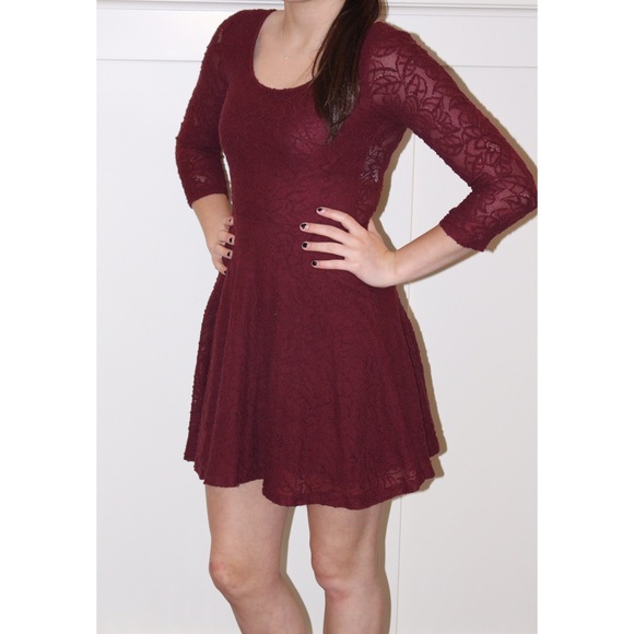 Maroon Abercrombie Skater Dress
